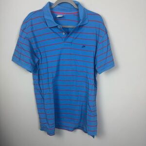 NIKE | Bright Blue and Red Striped Polo Shirt Men’s Size X-Large